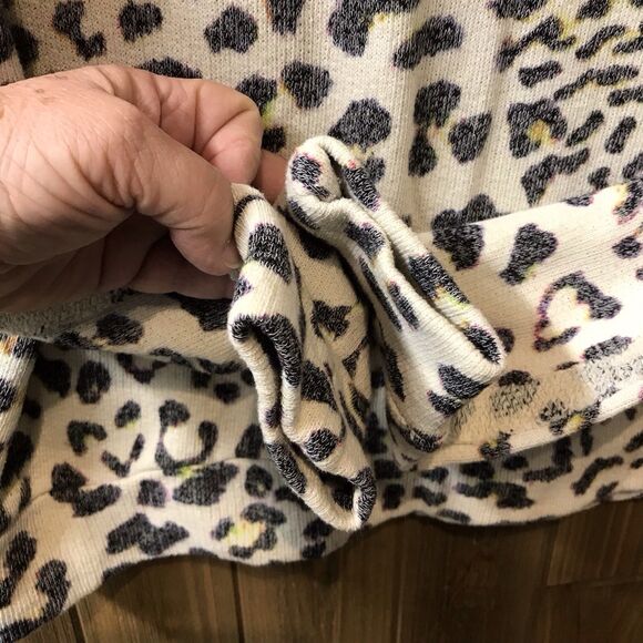 Townsen Womens Animal Print Sweatshirt Pullover Multicolored Terrycloth Sz Large - Picture 10 of 13